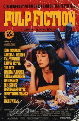Uma Thurman as Mia Wallace in Quentin Tarantino’s Pulp Fiction Signed 12x18 Mini Poster | SWAU