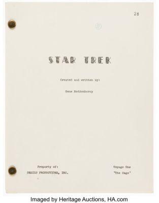 Star Trek: The Original Series (Paramount TV, 1966-1969), Draft from Original Pilot Episode "The Cage". | Heritage
