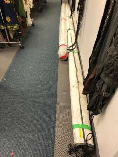 Two rolled up large TV production background screens Approx. 20ft x 15ft - Approx. 15ft x 15ft from | Direct Liquidation