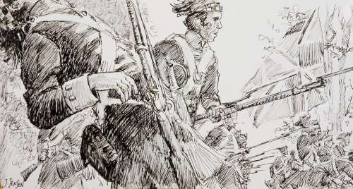 Lot 4102 - Original storyboard drawings by John Jensen for The Alamo