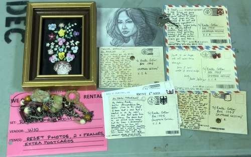 Lot 6 - "Motherland: Fort Salem" Raelle‘s Bedroom - Postcards/ framed decorative piece & misc. jewelry
