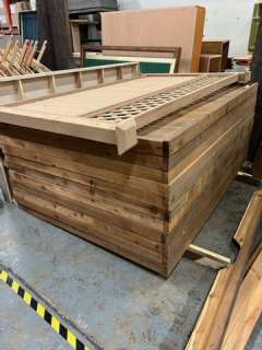 The American Horror Mystery-Thriller Show | 11 solid 4x5x8 solid cedar panels w/ bonus 4x4x8 with lattice piece | Direct Liquidation