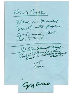 Mario Puzo Autograph Letter Signed -- ’’Godfather’’ Author Asks His Literary Agent for Comments on a Script | Nate Sanders