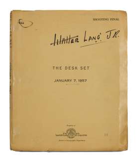 A final screenplay of Desk Set | Bonhams
