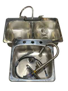Group of 2 stainless steel sinks w/ faucets (from The Good Doctor show) | Direct Liquidation