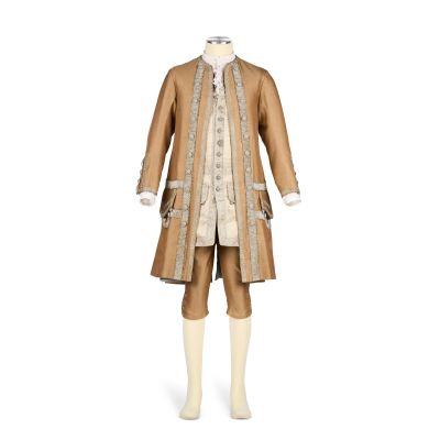 Outlander | Two regal court suits in gold and blue, worn by Prince Charles Season 2, Episode 5, ’Untimely Resurrection’, and Season 2, Episode 3, ’Useful Occupations and Deceptions’ Qty | Bonhams