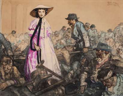 A Watercolor by Dan Sayre Groesbeck from "Gone with the Wind." | Heritage