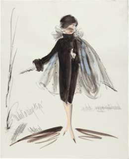 Set of (2) Shirley MacLaine "Louisa May Foster" Costume Sketch by Edith Head for What a Way to Go! (TCF, 1964). (Total: 2 Items)