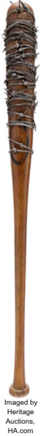 Negan (Jeffrey Dean Morgan), Action "Lucille" Bat from The Walking Dead (AMC 2010-2022).