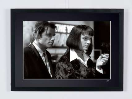 PULP FICTION - Uma Thurman & John Travolta - Fine Art Photography - Luxury Wooden Framed 70X50 cm - Limited Edition 03 Of 30 - Serial ID 16823 - Original Certificate (COA), Hologram Logo Editor and QR Code | Catawiki
