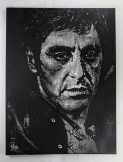 Scarface - Tony Montana - Al Pacino - Handpainted painting, signed by artist Vincent Mink | Catawiki
