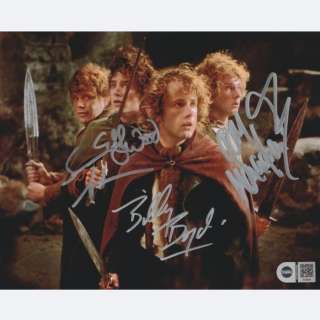 Lord of the Rings - Signed by Elijah Wood (Frodo), Sean Astin (Sam), Billy Boyd (Pippin) and Dominic Monaghan (Merry)