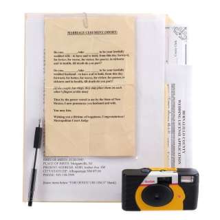 Better Call Saul - Lot 171 - Jimmy McGill (as played by Bob Odenkirk) and Kim Wexler (as played by Rhea Seehorn) Marriage Paperwork with Huell‘s Wedding Camera