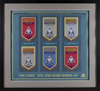 Lot 89 - Four Pyramid playoffs posters from Eric Stoltz "Daniel Graystone‘s" private game box in Caprica