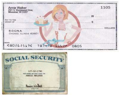 BRIDESMAIDS - Annie Walker‘s (Kristen Wiig) Cake Baby Check and Social Security Card