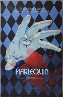 Harlequin (1980) Original prototype artwork for the mystery thriller starring Robert Powell &… | Ewbank’s