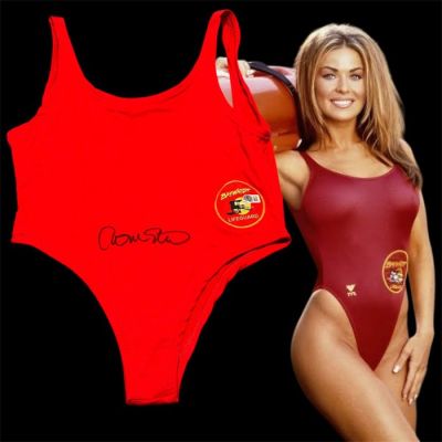 Baywatch - Official Merchandise Red bathing suit, signed by Carmen Electra (Lani McKenzie) - Beckett COA | Catawiki