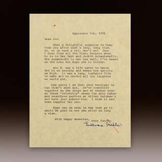 A Handwritten Letter and Christmas Note by Lillian Gish