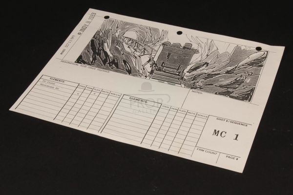 Indiana Jones And the Temple of Doom | Lorne Peterson personal storyboard - Mine cart chase | The Prop Gallery