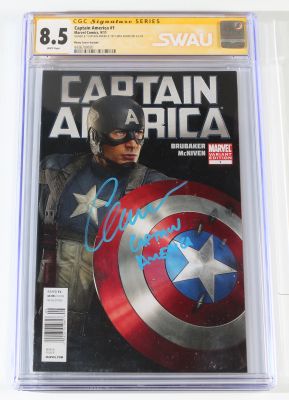 Captain America #1 - Chris Evans as Captain America with Character Name (CGC Signature Series 8.5) 2011 | SWAU