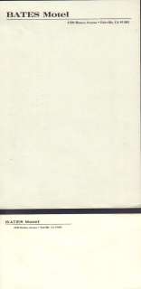 PSYCHO prop stationary and envelope | Piece of the Past