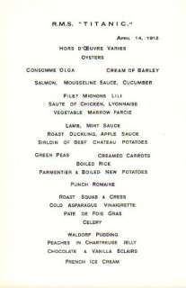 Titanic prop menu | Piece of the Past