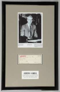 James Bond A View To A Kill (1985) A Prop cheque for the account of Max Zorin played by Christopher… | Ewbank’s