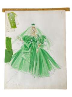 Lot 4 - WIZARD OF OZ SKETCH ART COSTUME DESIGN SHIRLEY TEMPLE PRODUCTION BY BOB ROBERT CARLTON