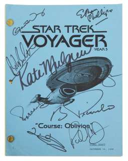 Star Trek: Voyager - Captain Kathryn Janeway (Kate Mulgrew) Annotated "Course: Oblivion" Cast-Signed Script and Shooting Schedule