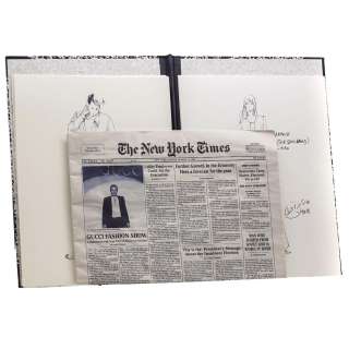 Lot #524 – House of Gucci Tom Ford Reeve Carney Screen Used Fashion Review Newspaper & Portfolio Sc 136 & 145