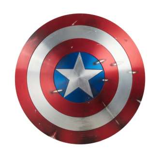Lot 1138 - CAPTAIN AMERICA - THE FIRST AVENGER: CHRIS EVANS "CAPTAIN AMERICA" HERO SHIELD PROP (WITH DVD)