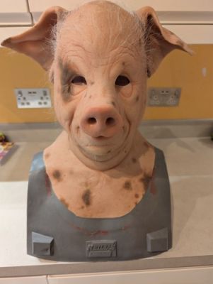 Screen used Doctor Who prop pig mask (propstore COA)