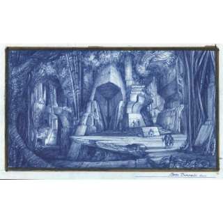 Original Mauro Borrelli Conceptual Drawing of Ape City in Planet of the Apes (2001) | Blacksparrow