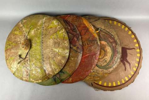 Group of 5 Screen used Indian Shield Fiberglass Props | misc / divers