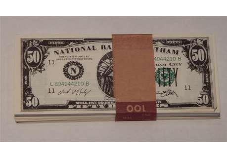 1 Bundle Of Screen Used Batman Forever Prop Bank Notes | Piece of the Past