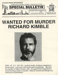 Harrison Ford "The Fugitive" Screen Used Prop Wanted Poster | Piece of the Past