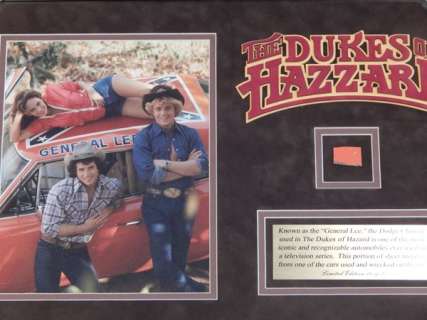 22x16 Framed "General Lee" Dodge Charger Sheet Metal Piece | Piece of the Past