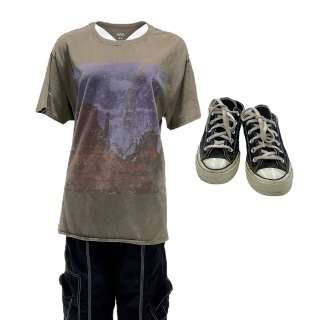 Landscape with Invisible Hand Chloe Marsh’s Kylie Rogers Short Sleeve Shirt, Zip-Front Pants & Lace-Up Shoes | VIP Fan Auctions