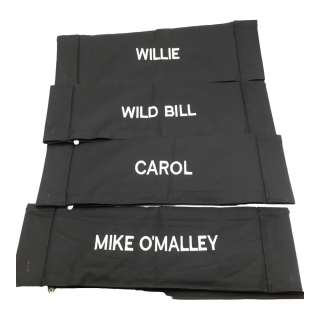 Heels Willie, Wild Bill, Carol, & Mike O’Malley Production Used Chairback Set Ss 1 | VIP Fan Auctions