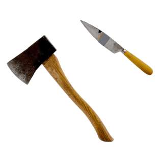 Lot #4: Men Harper Jessie Buckley Screen Used Axe & Knife