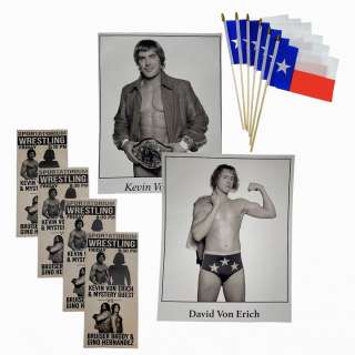 Lot #83: The Iron Claw Screen Used David Photograph, Kevin Photograph, 6 Flags & 4 Sportatorium Wrestling Flyers