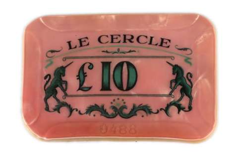 James Bond Dr No (1962) - Le Cercle £10 casino rose plaque / chip. Le Cercle… | Ewbank’s
