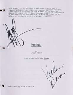 Lot #7459 - Fences Script Signed by Denzel Washington and Viola Davis