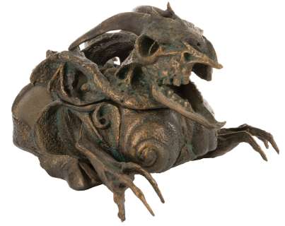 Lot 168 - Faye Dunaway ‘Selena‘ SFX satanic Baphomet vessel prop from Supergirl.