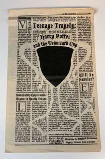 Harry Potter and the Goblet of Fire (2005) - Daily Prophet Triwizard Newspaper | Hanlin Auction Service