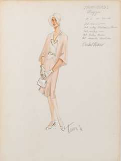 Lot 410 - Rachel Ward ‘Meggie Cleary‘ costume sketch by Travilla for The Thorn Birds.