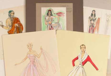 A group of costume design sketches by Charles LeMaire and others, 1950s | Bonhams