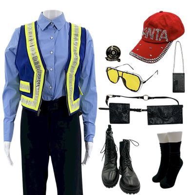 Lot 261: Play Dirty Brenda Screen Worn Vest , Shirt, Pants, Belt W/ 2 Pouches, Cap, Badge, Pin, Glasses, Socks & Boots Ch 3 Sc 41-74 | VIP Fan Auctions