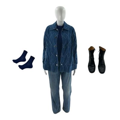 Lot 129: Oh What Fun Channing Clauster Screen Worn Boots, Jacket, Jeans, Shirt & Socks Ch 3 Sc 42-61 | VIP Fan Auctions