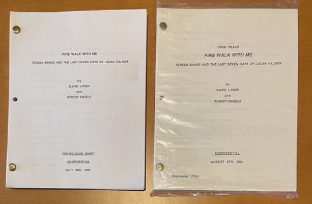 DAVID LYNCH ESTATE- TWIN PEAKS FIRE WALK WITH ME ORIGINAL SCRIPTS 2 DRAFTS LOT 1